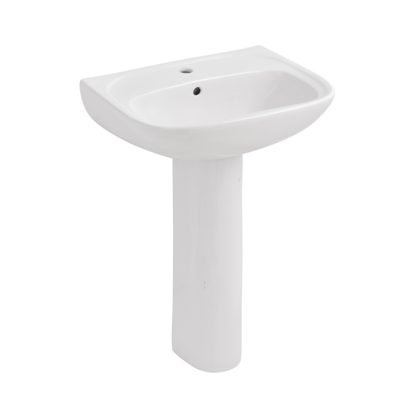 Ceramic pedestal basin