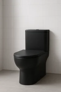 Wichkíil moderno yéetel inodoro ba'alo'ob yéetel k'at box mate yóok'ol azulejos Saktako'ob