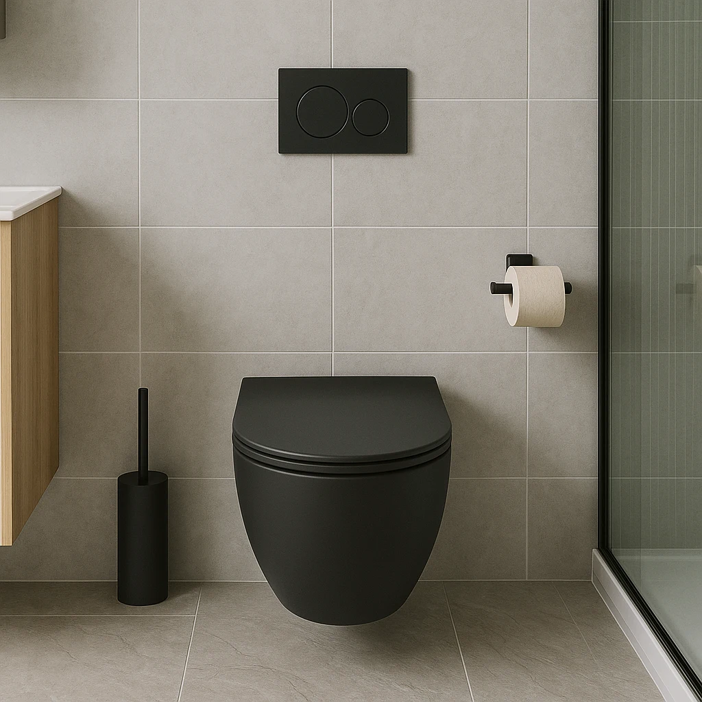 Contemporary eco-friendly toilet design in a stylish UK bathroom