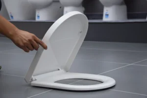 Efficient bulk storage solution for ceramic toilet seats
