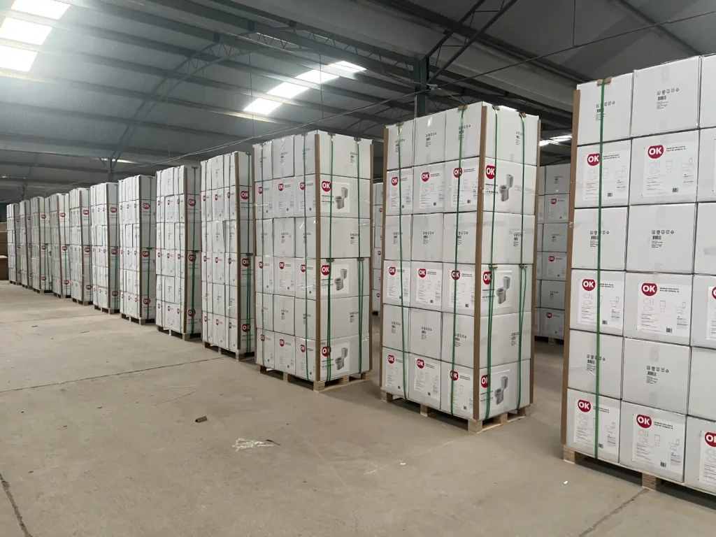 Strategic inventory of diverse toilet designs for UK market distribution